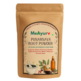 MeAyurv Punarnava Root Powder for Kidney Detox & Liver Cleanse | Natural Diuretic for Water Retention | (Boerhavia Diffusa)