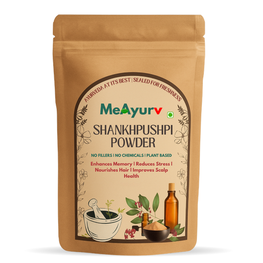MeAyurv Organic Shankhpushpi – Pure Convolvulus Pluricaulis | Ayurvedic Herbal Supplement for Memory, Focus & Brain Health | Natural, Vegan, Chemical Free
