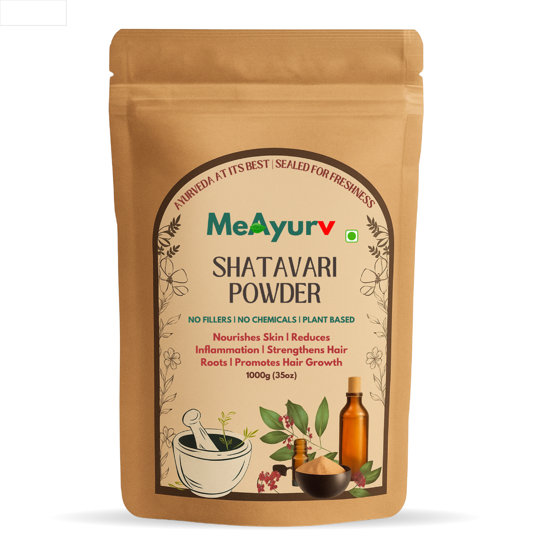 MeAyurv Organic Shatavari Powder – Pure Asparagus Racemosus | Ayurvedic Herbal Supplement for Women's Health, Hormonal Balance & Vitality | Natural, Vegan, Chemical Free