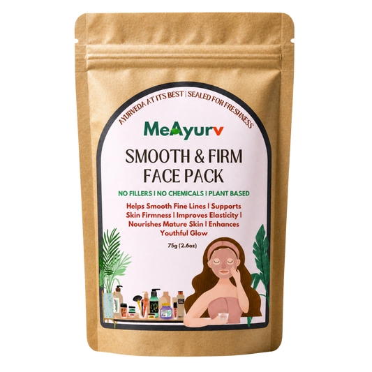 MeAyurv Organic Smooth & Firm Face Pack Powder – Pure Herbal Blend Powder | Ayurvedic Skincare for Firm skin, Smooth texture & Face pack | Natural, Vegan, Chemical Free