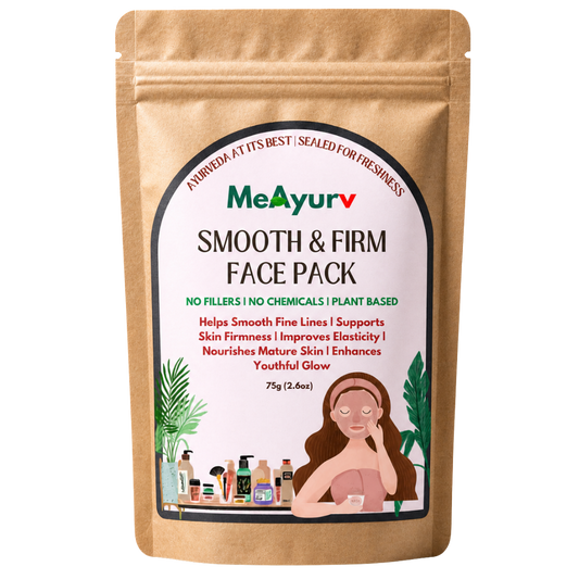 MeAyurv Organic Smooth & Firm Face Pack Powder – Pure Herbal Blend Powder | Ayurvedic Skincare for Firm skin, Smooth texture & Face pack | Natural, Vegan, Chemical Free