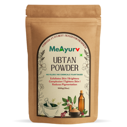 MeAyurv Organic Ubtan Powder – Pure Herbal Ubtan Blend | Ayurvedic Skin Care for Brightening, Glow & Cleansing | Natural, Vegan, Chemical Free