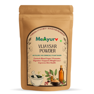 MeAyurv Organic Vijaysar Powder – Pure Pterocarpus Marsupium | Ayurvedic Herbal Supplement for Sugar Balance, Weight & Digestion | Natural, Vegan, Chemical Free